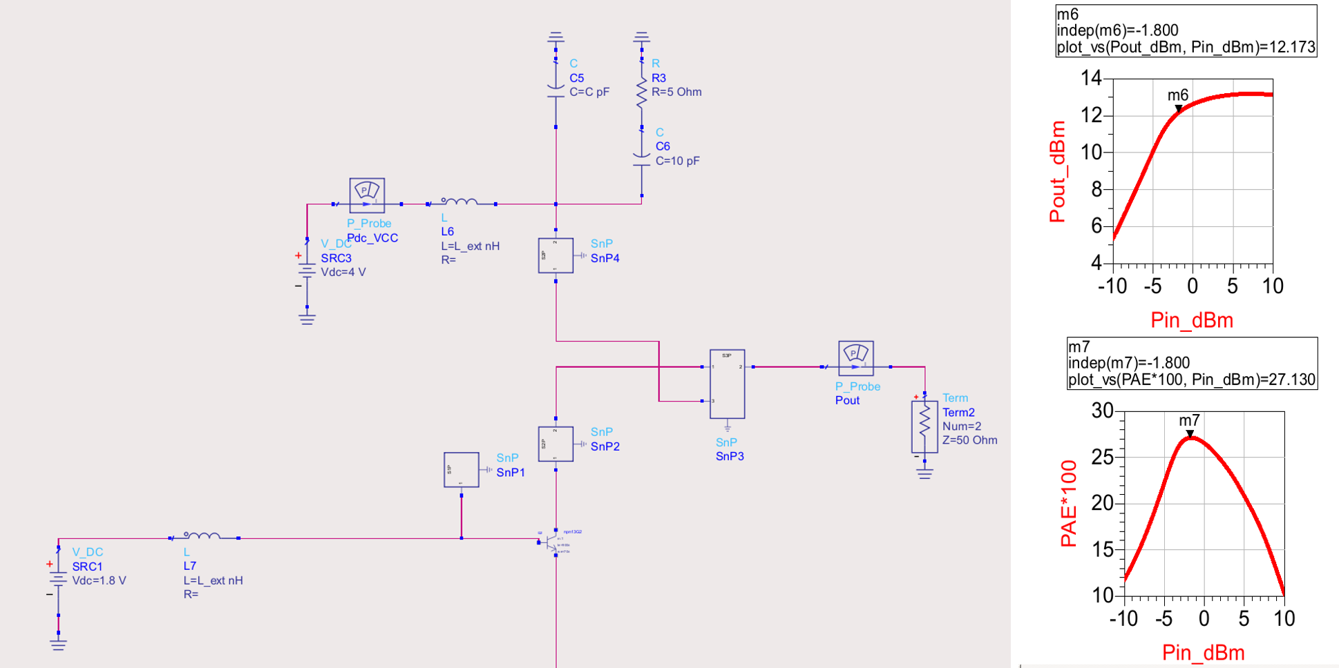 large signal sim in keysight advance design system