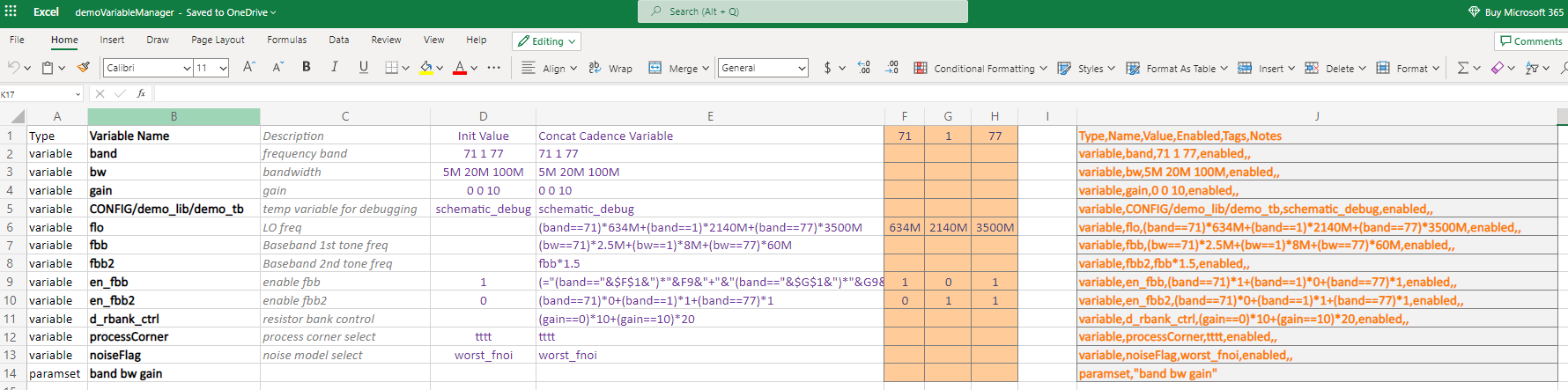 Cadence tips and tricks - variable manager