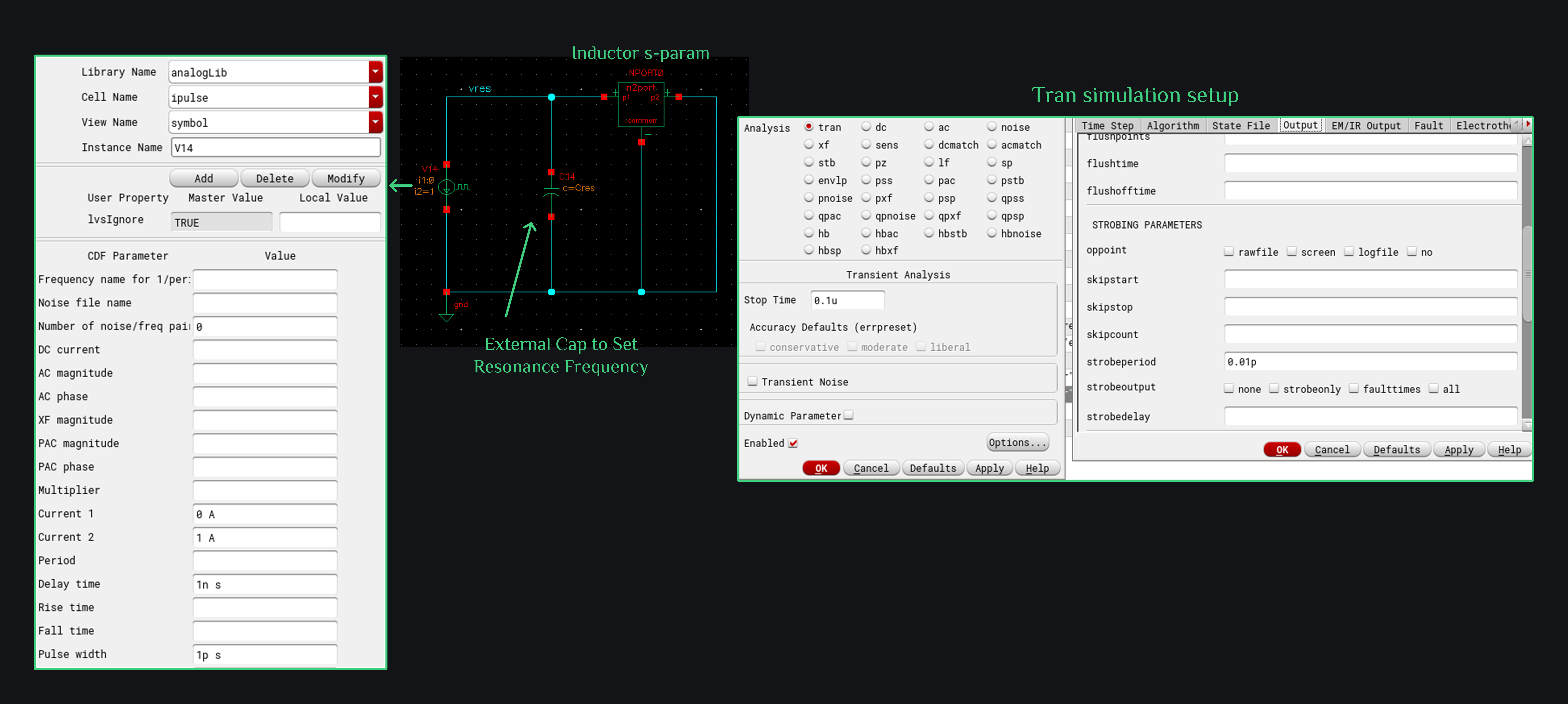 simulation setup to measure actual quality factor