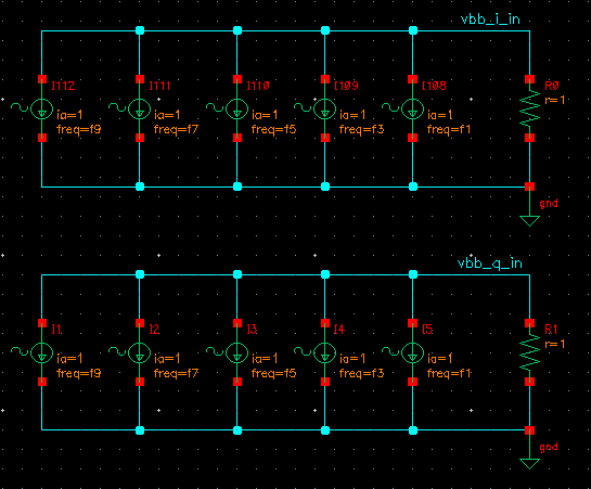 cadence schematic for multi tone signal input