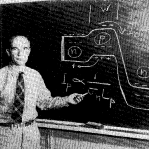 Shockley presenting BJT theory probably during the “persistor” period of 1949 or early 1950